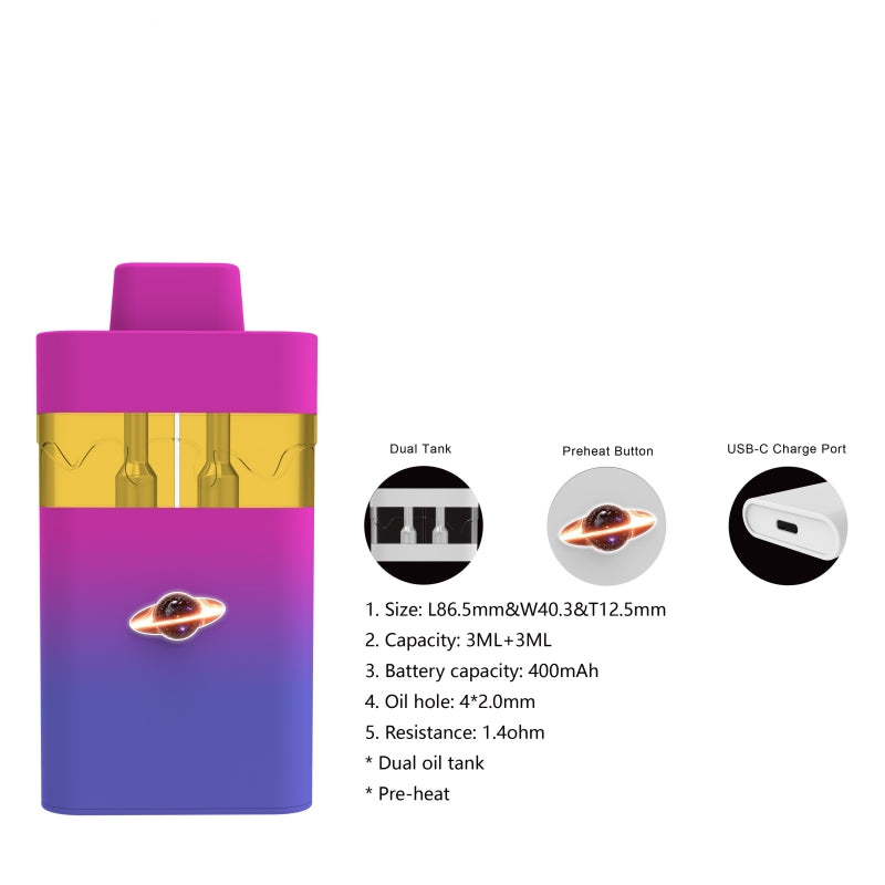 Nobel - Empty Dual Tank AIO Disposable Vape Pen Supply - 3ml+3ml | BUDTANK Nobel - Empty Dual Tank AIO Disposable Vape Pen Supply - 3ml+3ml | BUDTANK