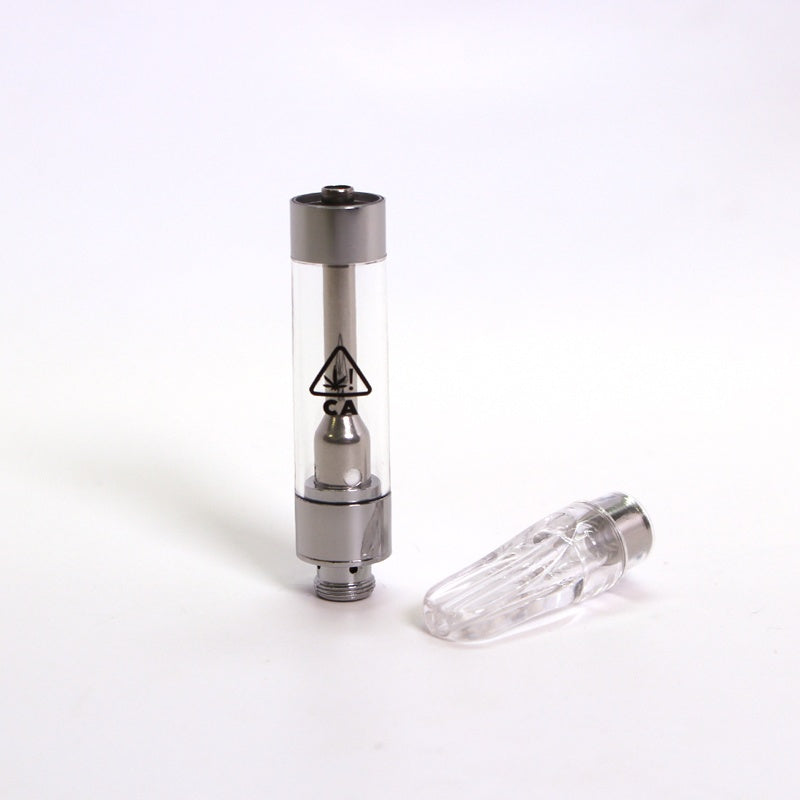 G5 - 1g Ceramic Core Empty Vape Pen Cartridge with CA Logo - Press Top Mouthpiece