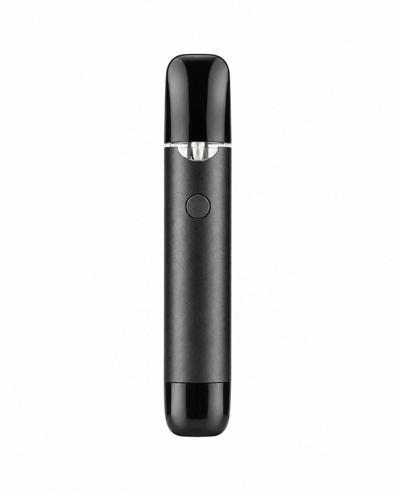 D020 1 gram disposable vape hardware in black with compact button design