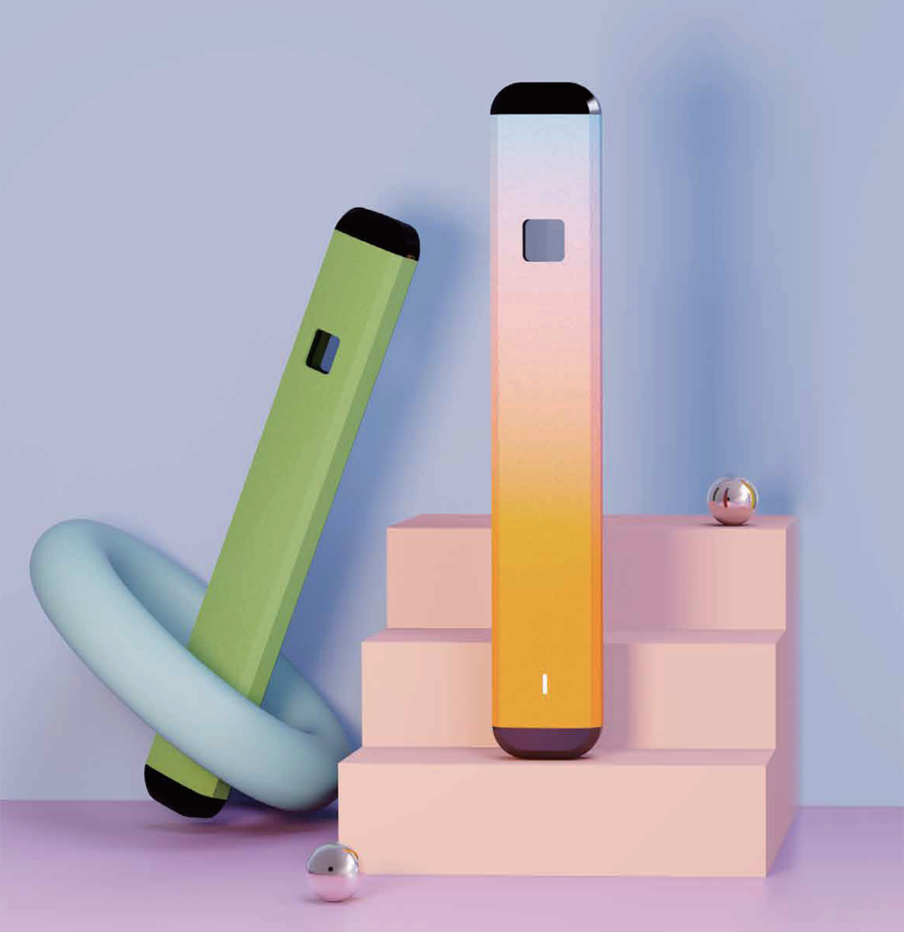 two empty disposable vape pens known as the D10 model from Budtank 