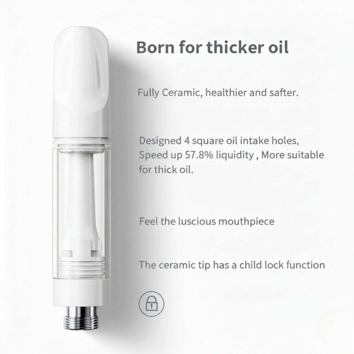 V20 Ceramic Cartridge — Built for Thicker Oil • 1ml Snap-On Tip • U.S. Inventory