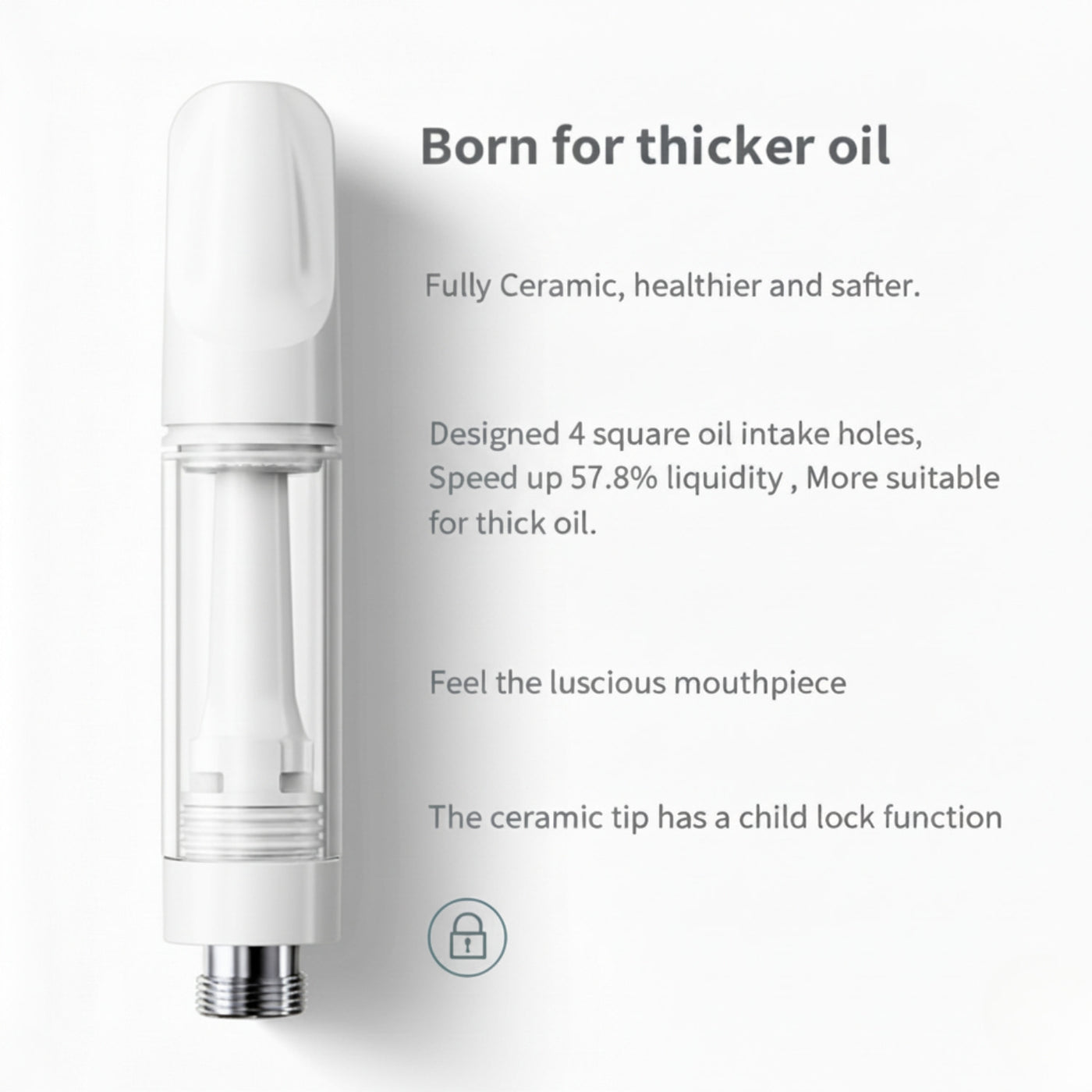 V20 Ceramic Cartridge — Built for Thicker Oil • 1ml Snap-On Tip • U.S. Inventory